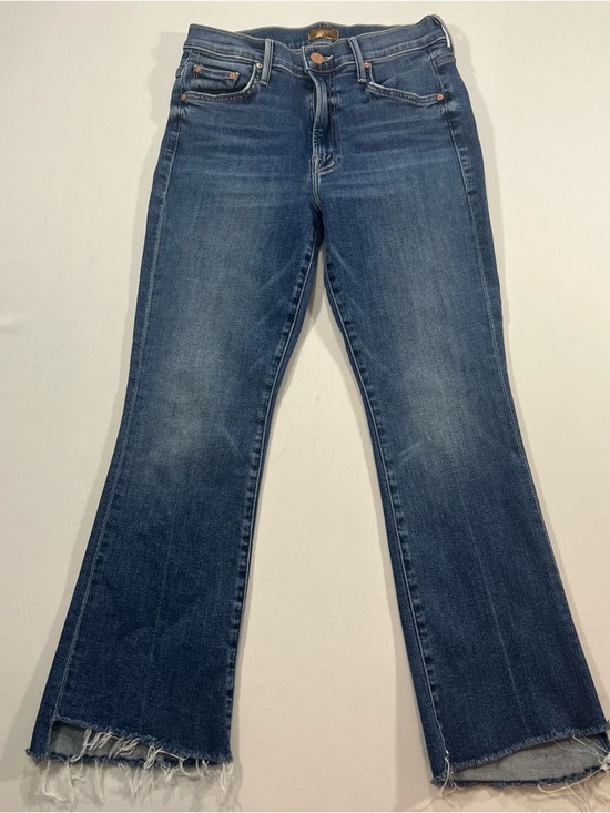 MOTHER Denim - Mother Insider Crop Step Fray Jeans 26 Blue Raw Hem Kick Flare